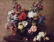 Henri Fantin-Latour Latour Bouquet of Diverse Flowers painting